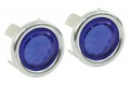 Blue Dot w/Chrome Ring, Pair